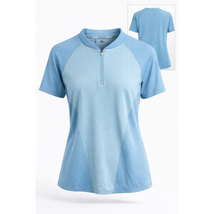 Adidas Light Blue Athletic Golf Shirt Half Zip Moisture Wicking Stretch XL